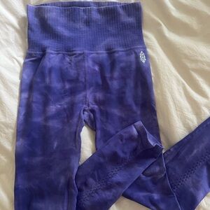 Free People Good Karma Tie Dye Leggings Purple